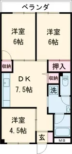 パークハイツ岡野【4階】の間取り