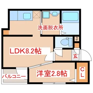 アルカディア谷山中央【5階】の間取り