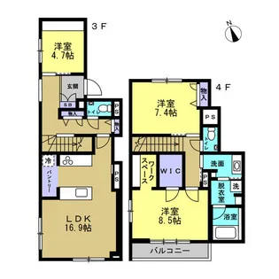 サウザン ド ドリーム ハウス【3階】の間取り