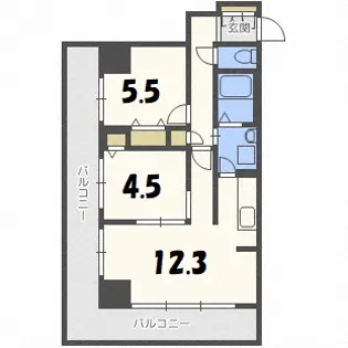 レジディア南1条【4階】の間取り