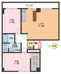 MKマンション宮前 AB棟【2階】の間取り