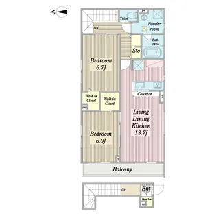 Raffine Villa A棟【2階】の間取り