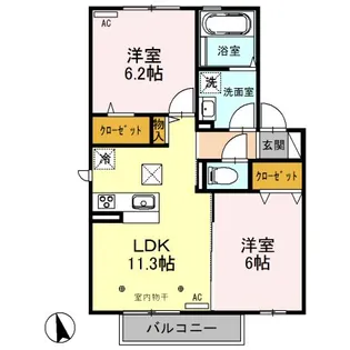 フォレストヒルズ【1階】の間取り
