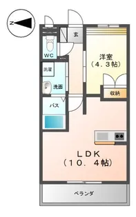 イーストヒルズ宿郷【4階】の間取り