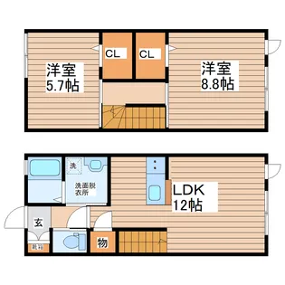 レトア遠見塚【1階】の間取り