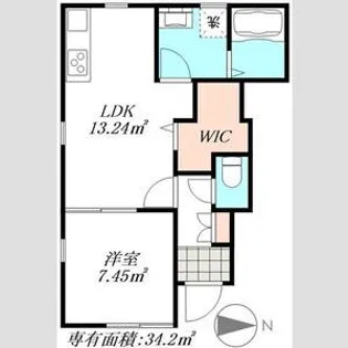 リーブルファイン稗田町【1階】の間取り