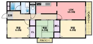 カーサ里中【2階】の間取り