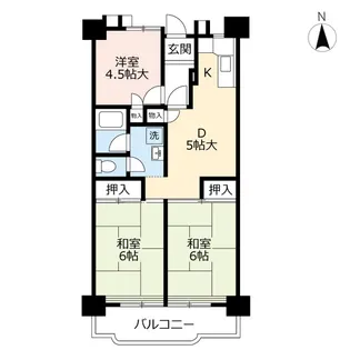 UR紅梅【6階】の間取り