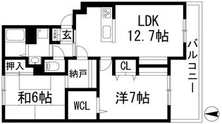 北仁川シティハイツ【2階】の間取り
