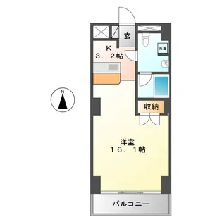 スクエア名駅南【3階】の間取り