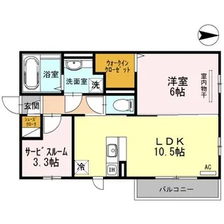 ヴェール エクセラン 御願塚【2階】の間取り