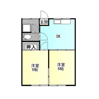 船橋コーポ 2号棟【2階】の間取り