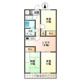 プランドール【6階】の間取り