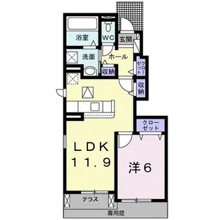 プラシド・ラウレア【1階】の間取り