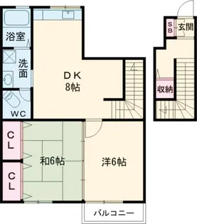 レフィナード木屋瀬【1階】の間取り