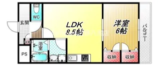 ラ・ポーエあき【1階】の間取り