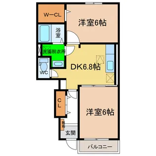 徳島県阿南市那賀川町中島【アパート】の間取り