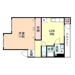 館出マンション【1階】の間取り