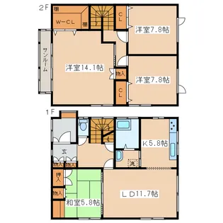 北海道釧路市城山1【一戸建】の間取り