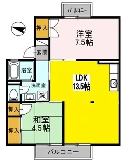 セジュール鳳【1階】の間取り