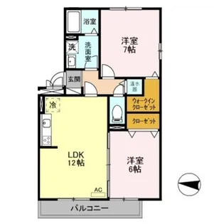 新潟県新潟市東区空港西2【アパート】の間取り