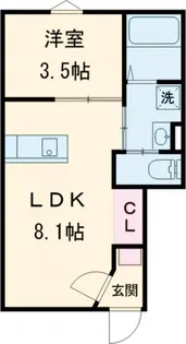Casa Pacifica 喜田村【1階】の間取り