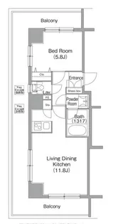 コンフォリア白金高輪【7階】の間取り