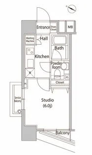ファーストリアルタワー新宿【10階】の間取り
