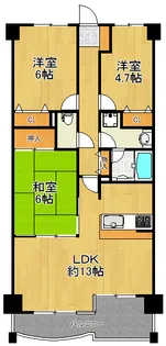 神奈川県横浜市港北区綱島東5【マンション】の間取り