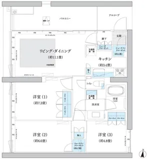 東京都世田谷区砧2【マンション】の間取り