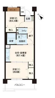 URフレール神戸東川崎【6階】の間取り
