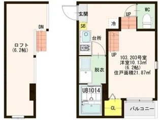 イーストヴィレッジ【2階】の間取り