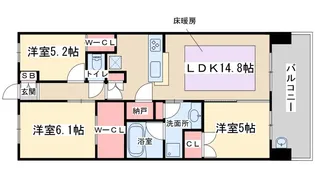 シティテラス神崎川駅前【6階】の間取り