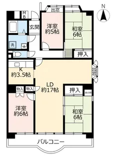 UR神宮東パークハイツ【4階】の間取り