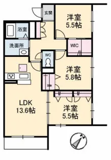 シャーメゾン宇多津 B棟【1階】の間取り