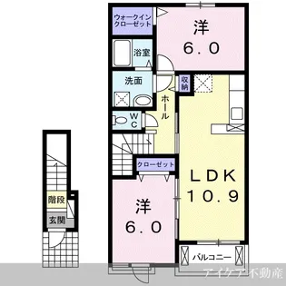徳島県名西郡石井町石井字石井【アパート】の間取り