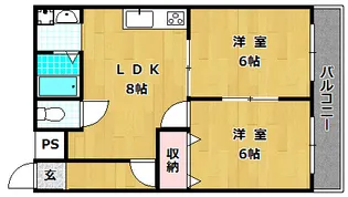レオハイム高塚【4階】の間取り