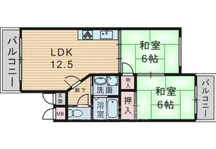 パープルコーポ【2階】の間取り
