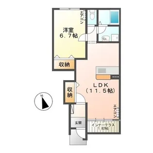 リッチ・フォンテーヌ【1階】の間取り