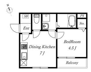 アパルトマン1【3階】の間取り