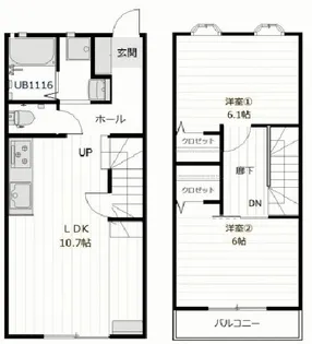 大阪府箕面市桜5【マンション】の間取り