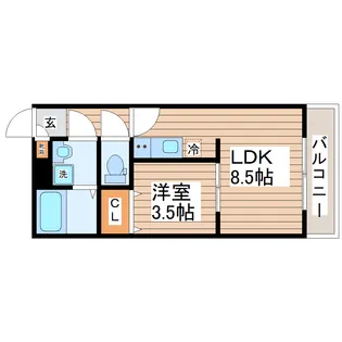 (仮)ガス割 第十弾 ブラン台原【2階】の間取り