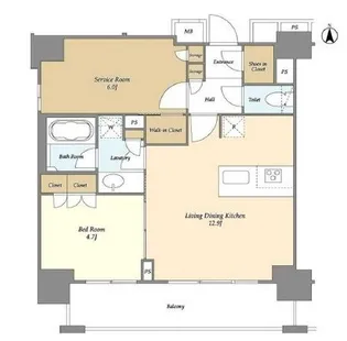 ORME COURT NIPPORI EAST【7階】の間取り
