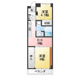 服部マンション【4階】の間取り