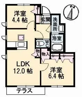 アットホームタウン原 A棟【1階】の間取り