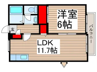 サンウエストB【2階】の間取り