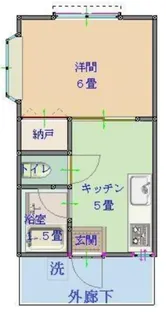 第7コーポ藤【1階】の間取り