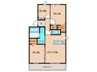 AZLIE【1階】の間取り