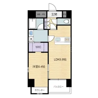 セレスティアル江平【1階】の間取り