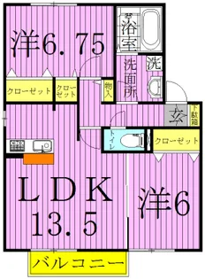 フローラルC【2階】の間取り